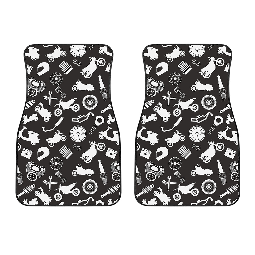 Motorcycle Equipment Pattern Print Front Car Floor Mats