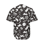 Motorcycle Equipment Pattern Print Men's Baseball Jersey