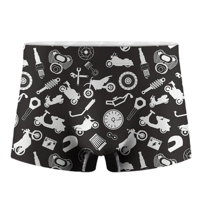 Motorcycle Equipment Pattern Print Men's Boxer Briefs