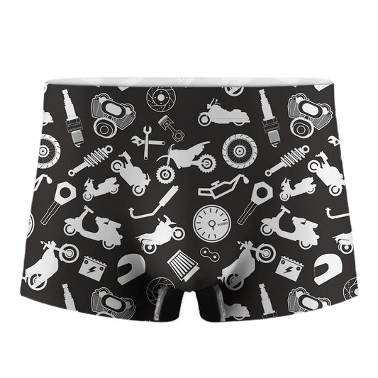 Motorcycle Equipment Pattern Print Men's Boxer Briefs