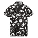 Motorcycle Equipment Pattern Print Men's Short Sleeve Shirt