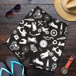 Motorcycle Equipment Pattern Print Men's Shorts