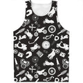 Motorcycle Equipment Pattern Print Men's Tank Top