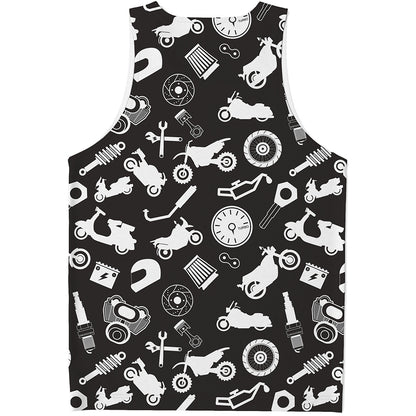 Motorcycle Equipment Pattern Print Men's Tank Top