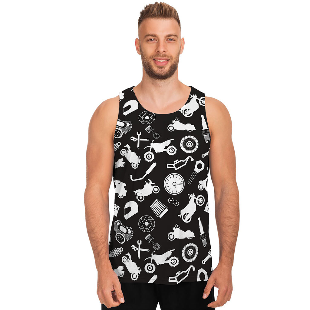 Motorcycle Equipment Pattern Print Men's Tank Top