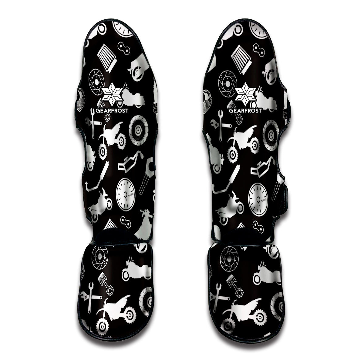 Motorcycle Equipment Pattern Print Muay Thai Shin Guard
