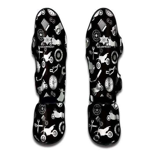 Motorcycle Equipment Pattern Print Muay Thai Shin Guard