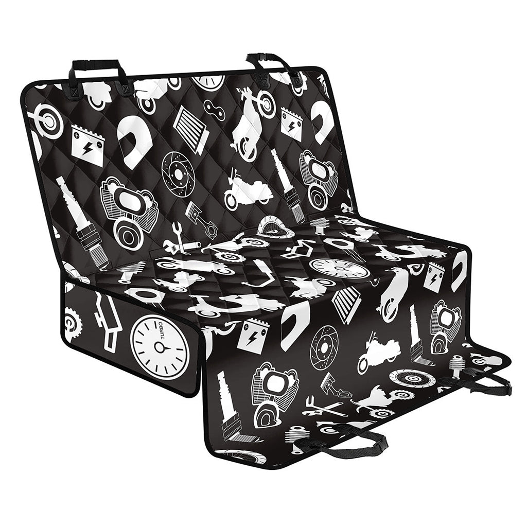 Motorcycle Equipment Pattern Print Pet Car Back Seat Cover
