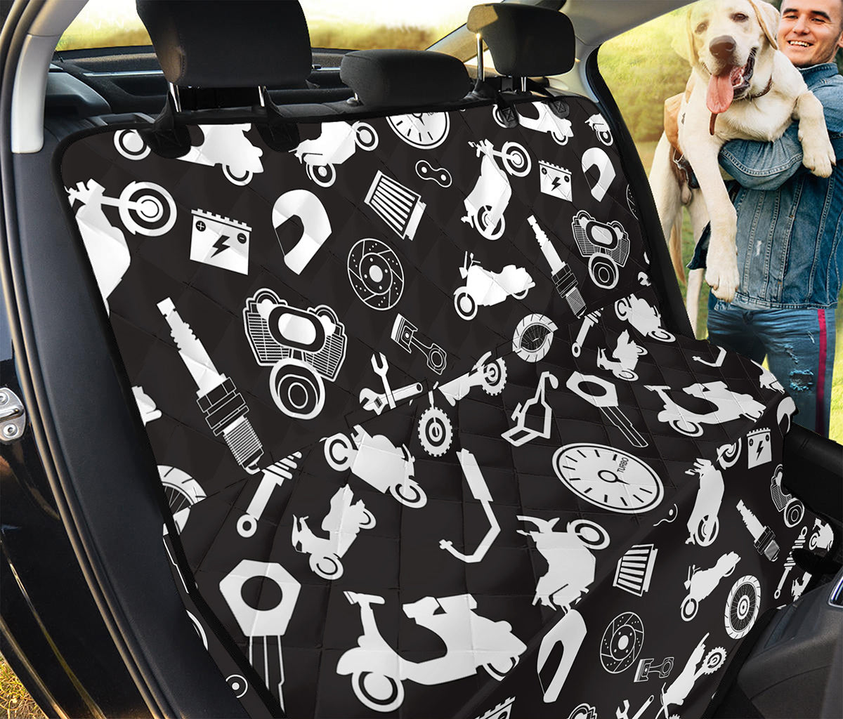 Motorcycle Equipment Pattern Print Pet Car Back Seat Cover