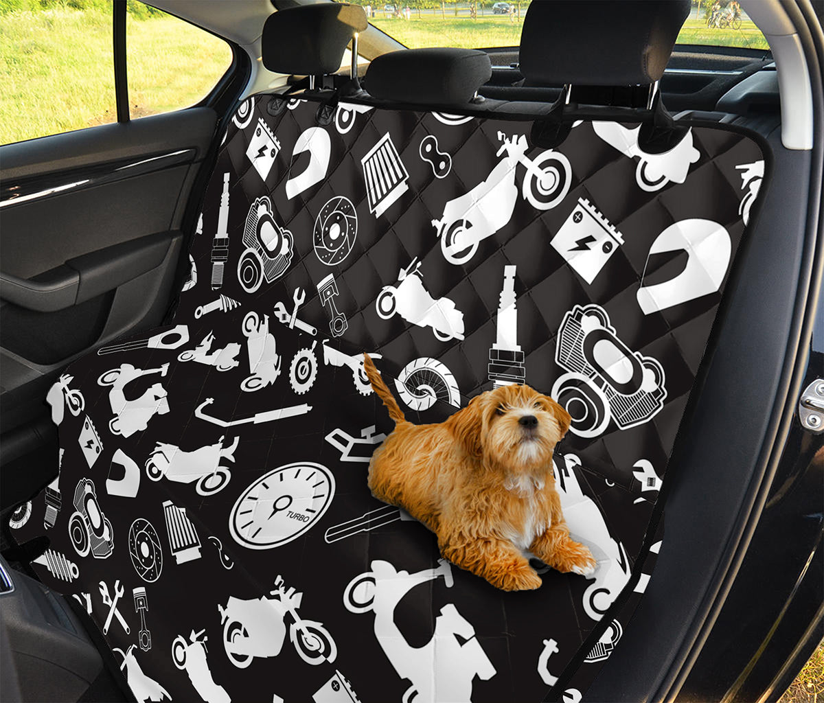 Motorcycle Equipment Pattern Print Pet Car Back Seat Cover