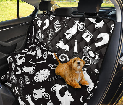 Motorcycle Equipment Pattern Print Pet Car Back Seat Cover