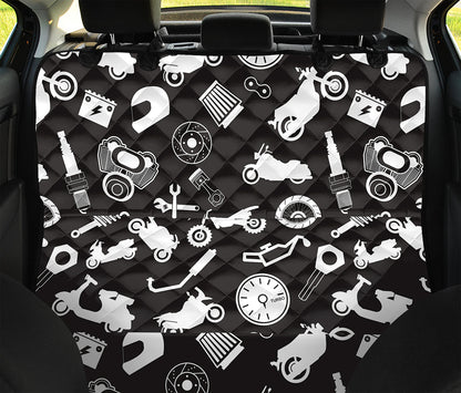 Motorcycle Equipment Pattern Print Pet Car Back Seat Cover
