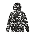Motorcycle Equipment Pattern Print Pullover Hoodie