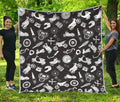 Motorcycle Equipment Pattern Print Quilt