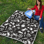 Motorcycle Equipment Pattern Print Quilt