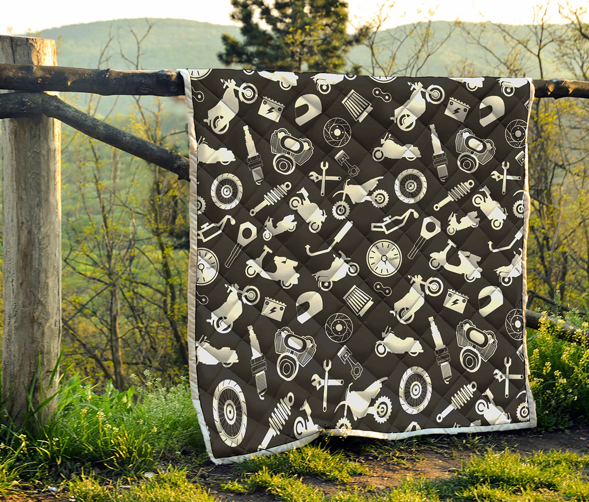 Motorcycle Equipment Pattern Print Quilt
