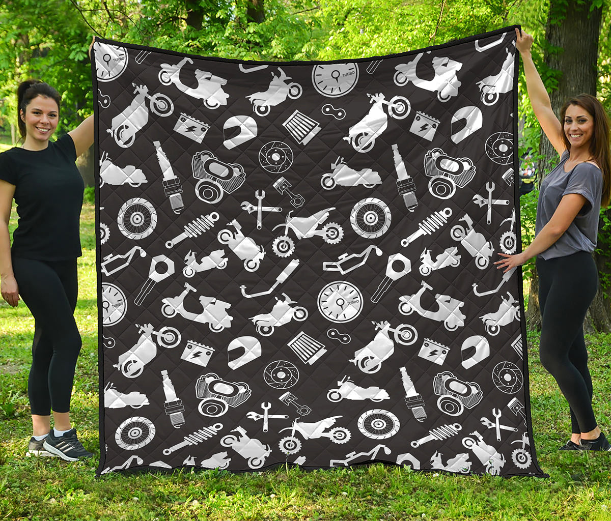 Motorcycle Equipment Pattern Print Quilt