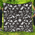 Motorcycle Equipment Pattern Print Quilt