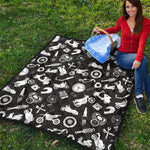 Motorcycle Equipment Pattern Print Quilt