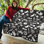 Motorcycle Equipment Pattern Print Quilt