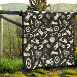 Motorcycle Equipment Pattern Print Quilt