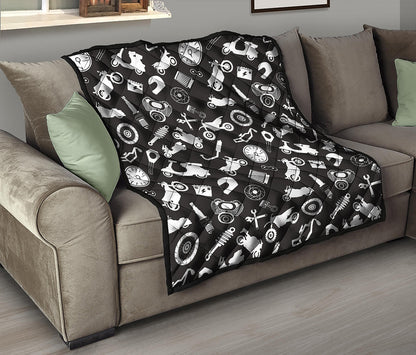 Motorcycle Equipment Pattern Print Quilt