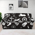 Motorcycle Equipment Pattern Print Sofa Cover