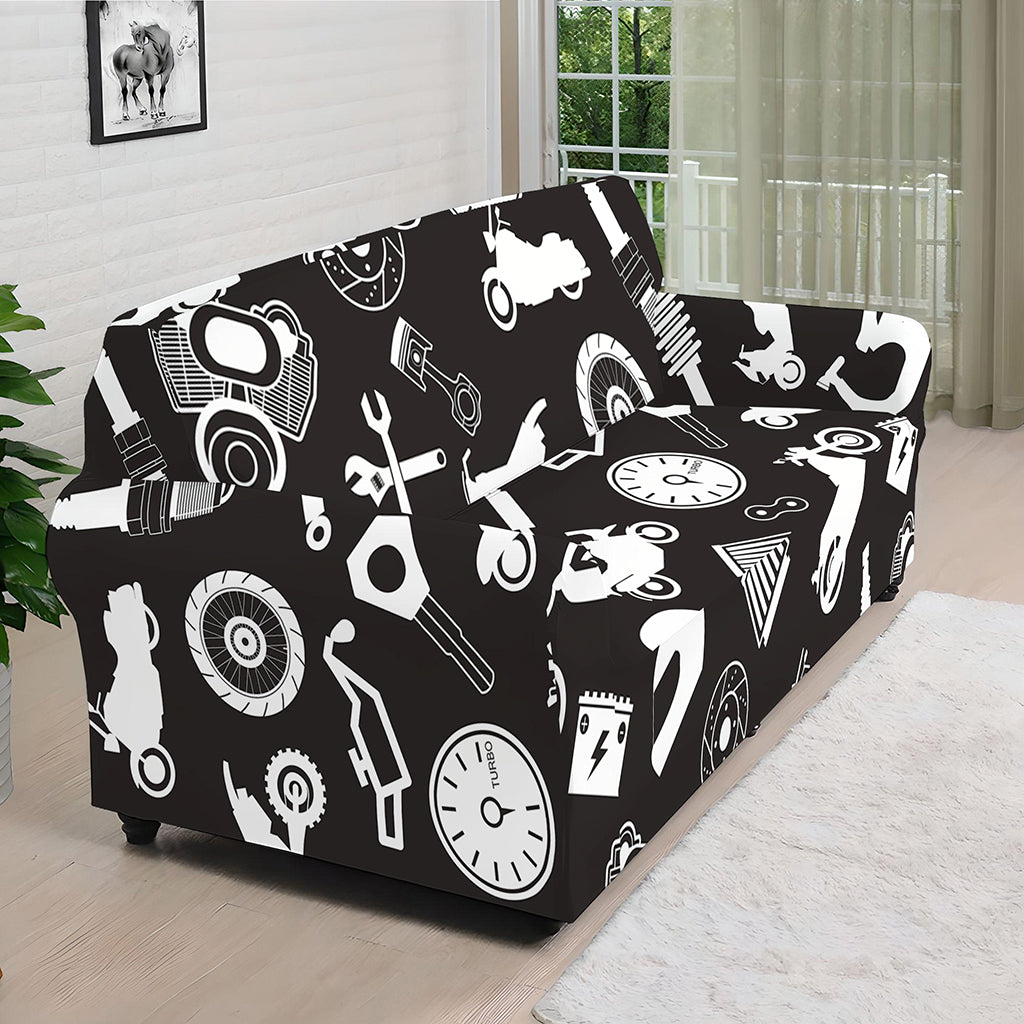 Motorcycle Equipment Pattern Print Sofa Cover