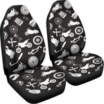 Motorcycle Equipment Pattern Print Universal Fit Car Seat Covers