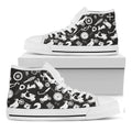Motorcycle Equipment Pattern Print White High Top Sneakers