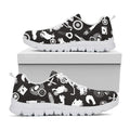 Motorcycle Equipment Pattern Print White Running Shoes
