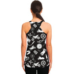 Motorcycle Equipment Pattern Print Women's Racerback Tank Top