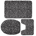 Motorcycle Parts Pattern Print 3 Piece Bath Mat Set