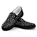 Motorcycle Parts Pattern Print Black Slip On Sneakers