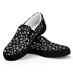 Motorcycle Parts Pattern Print Black Slip On Shoes