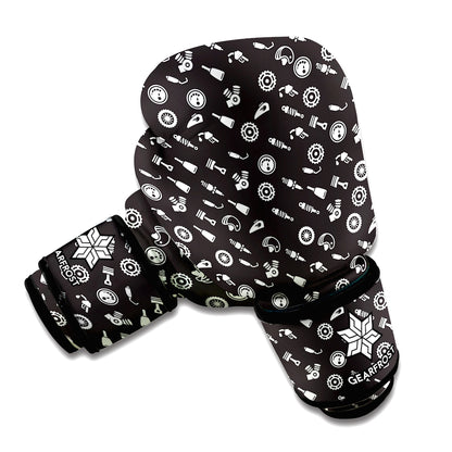 Motorcycle Parts Pattern Print Boxing Gloves