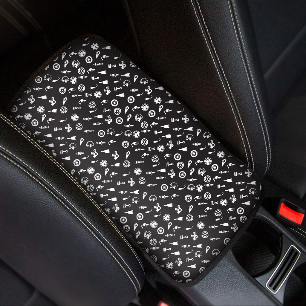 Motorcycle Parts Pattern Print Car Center Console Cover