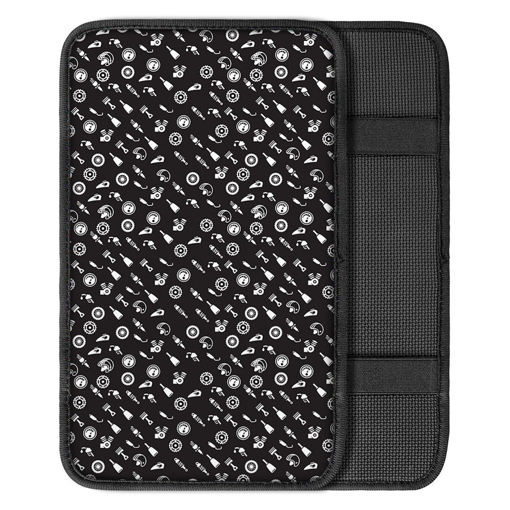 Motorcycle Parts Pattern Print Car Center Console Cover