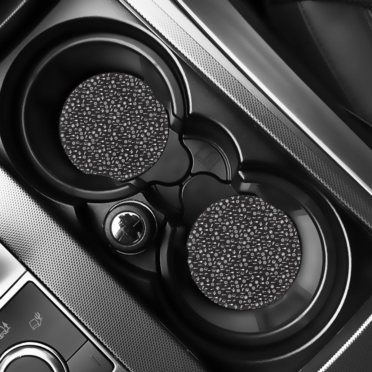 Motorcycle Parts Pattern Print Car Coasters