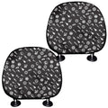 Motorcycle Parts Pattern Print Car Headrest Covers