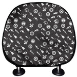 Motorcycle Parts Pattern Print Car Headrest Covers