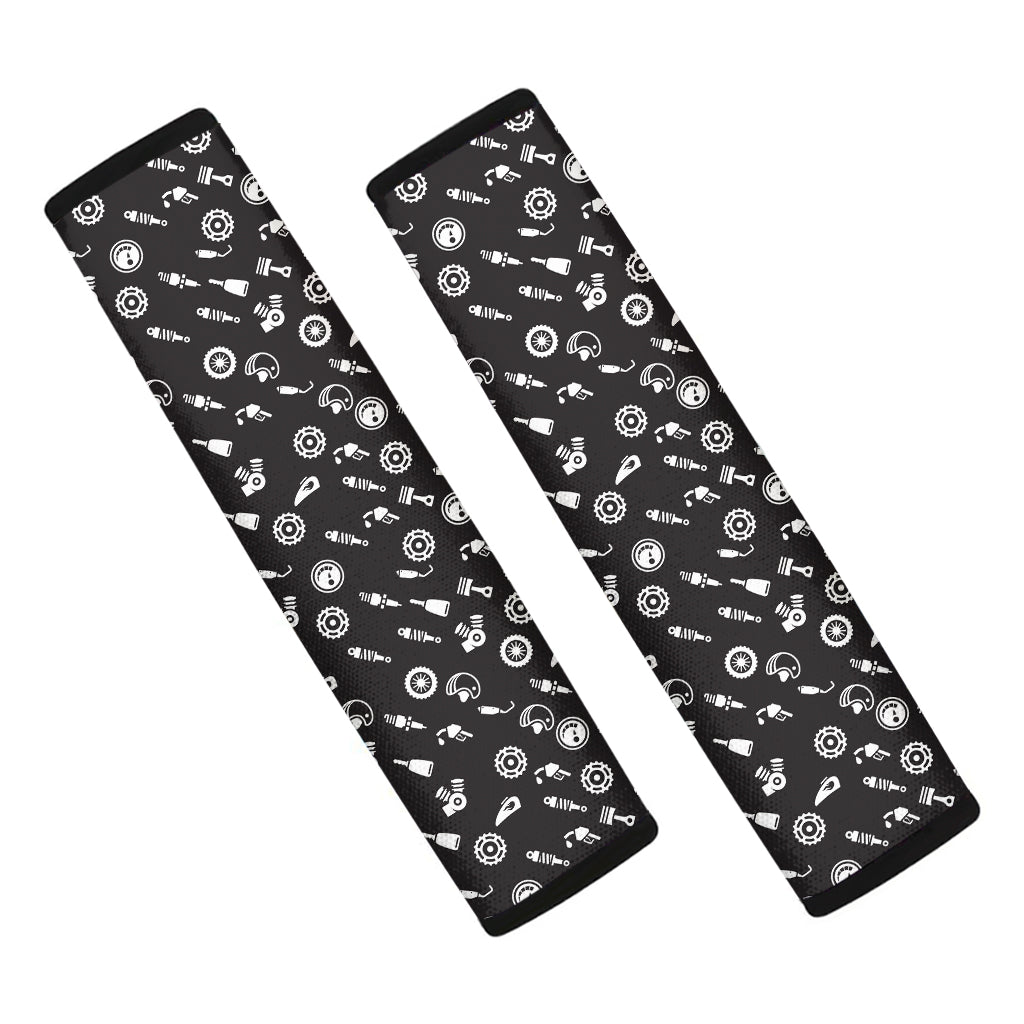 Motorcycle Parts Pattern Print Car Seat Belt Covers
