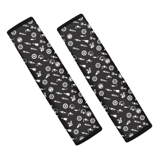 Motorcycle Parts Pattern Print Car Seat Belt Covers