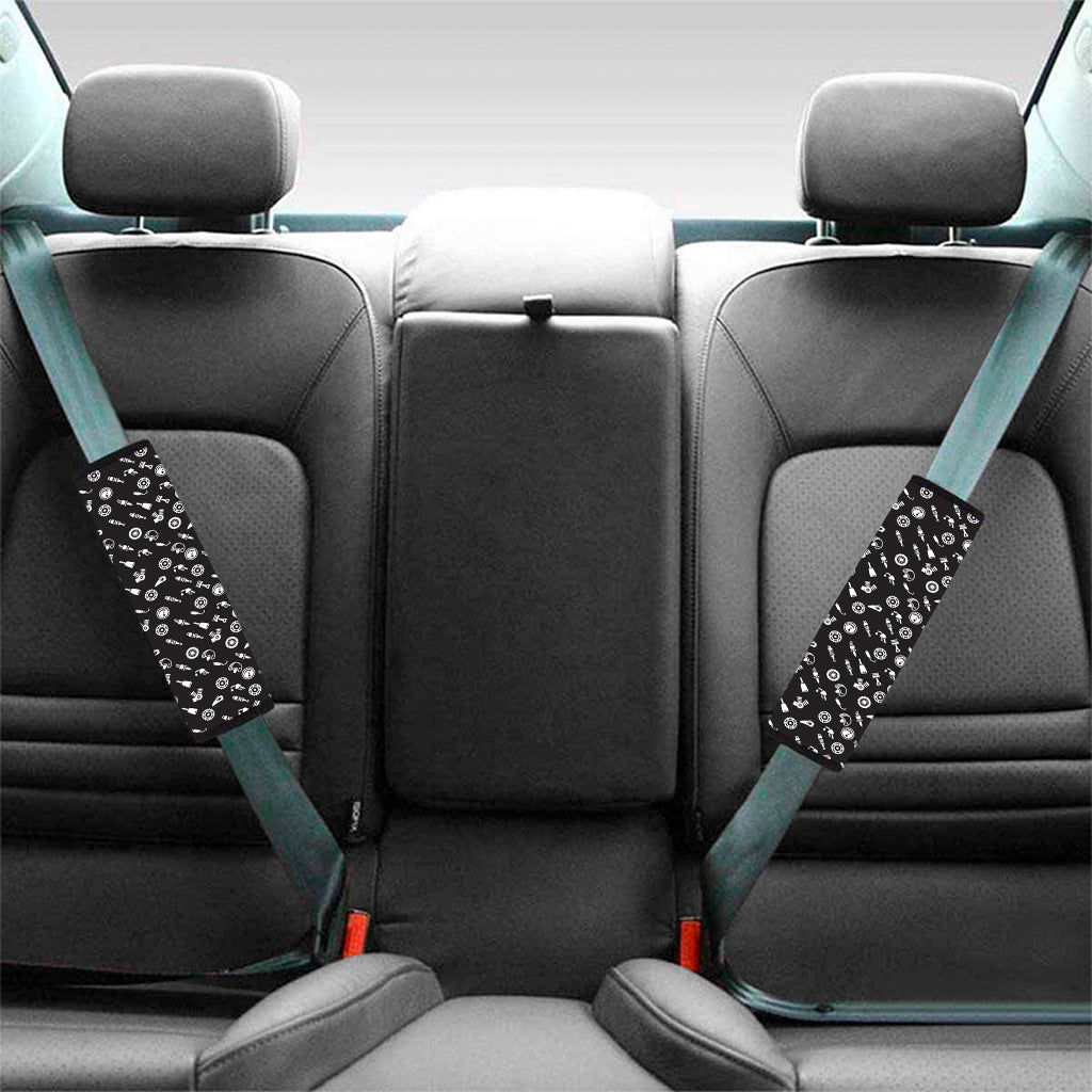 Motorcycle Parts Pattern Print Car Seat Belt Covers