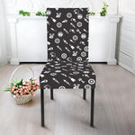 Motorcycle Parts Pattern Print Dining Chair Slipcover