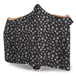 Motorcycle Parts Pattern Print Hooded Blanket