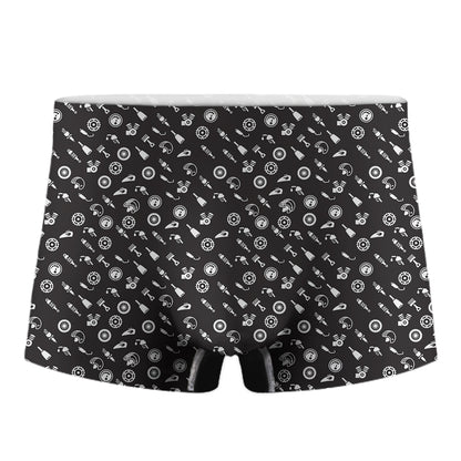 Motorcycle Parts Pattern Print Men's Boxer Briefs