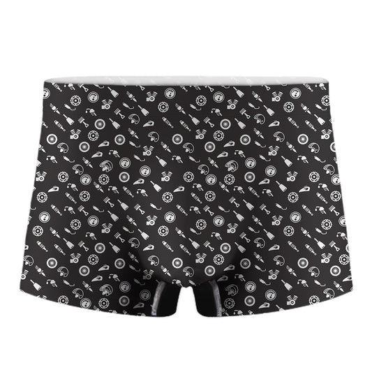 Motorcycle Parts Pattern Print Men's Boxer Briefs