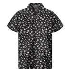 Motorcycle Parts Pattern Print Men's Short Sleeve Shirt