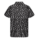 Motorcycle Parts Pattern Print Men's Short Sleeve Shirt